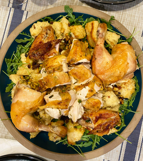 Roast Chicken with Bread Salad